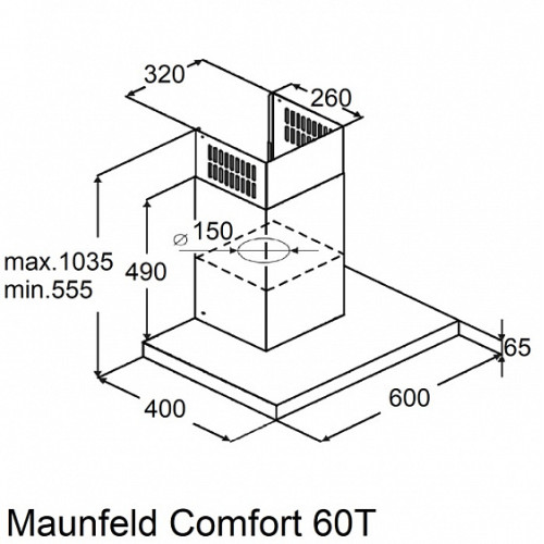 Вытяжка MAUNFELD Comfort 60 T черный