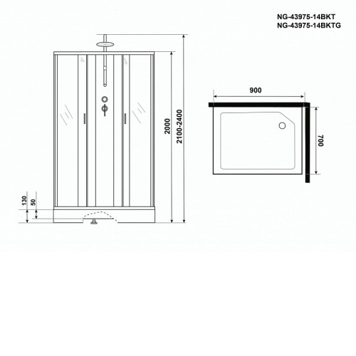 Душевая кабина NIAGARA NG-43975-14QBKTG