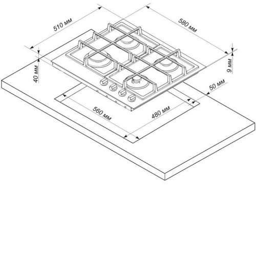 Варочная поверхность ELECTRONICSDELUXE GG4_750229F-011