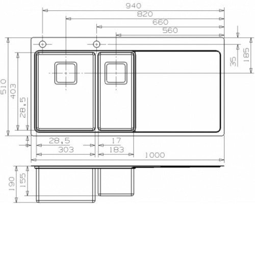 Кухонная мойка REGINOX Nevada 30x18 LUX OKG left(c/box) L