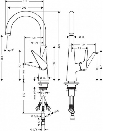 Смеситель HANSGROHE Talis M51 72812000 хром