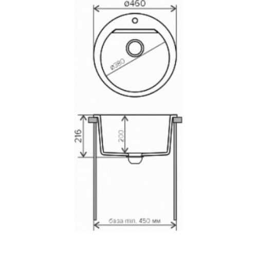 Кухонная мойка POLYGRAN Atol-460 №302 песочный
