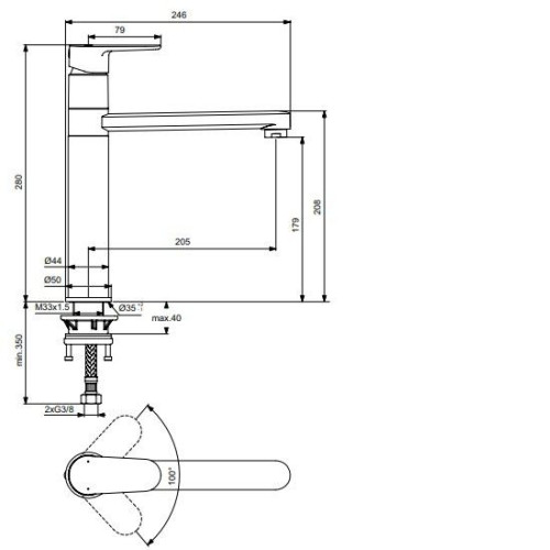 Смеситель IDEAL STANDARD Cerafine O BC501AA