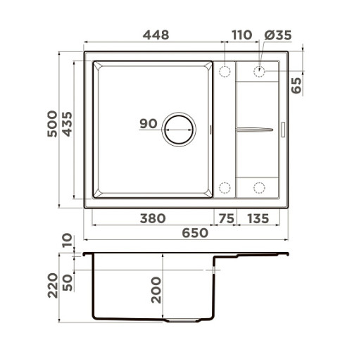 Кухонная мойка OMOIKIRI Sumi 65A-WH (4993861)
