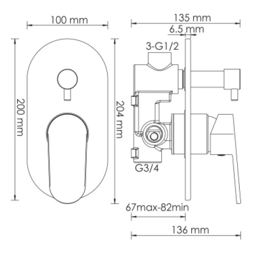 Смеситель WASSERKRAFT Donau 5341 хром