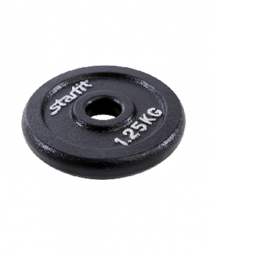 Диск чугунный Starfit BB-204 1,25 кг d=26 мм черный