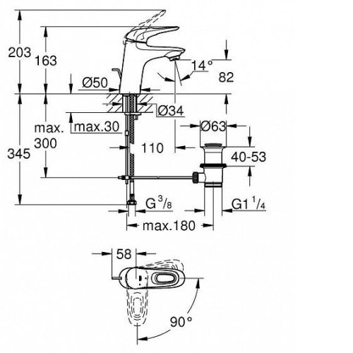 Смеситель GROHE Eurostyle 23374LS3 белый
