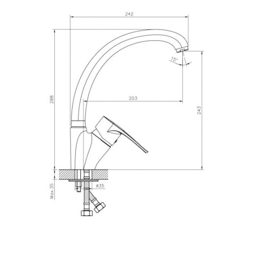 Смеситель DECOROOM DR70021 хром