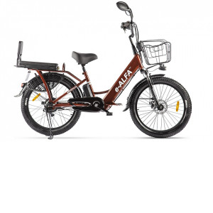 Велогибрид GREEN CITY e-ALFA Fat коричневый