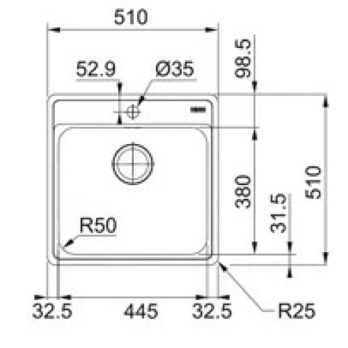 Кухонная мойка FRANKE BCX 610-51 TL стоп-вентиль 101.0689.942
