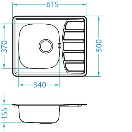 Кухонная мойка ALVEUS Zoom 10 NAT-90 1098940 (в комплекте с сифоном 1102384)
