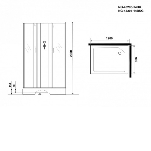 Душевая кабина NIAGARA NG-43295-14QBKG