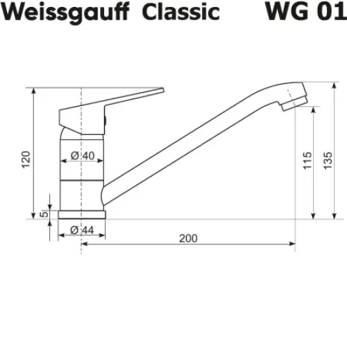 Смеситель WEISSGAUFF WG 0102 Classic Ivory