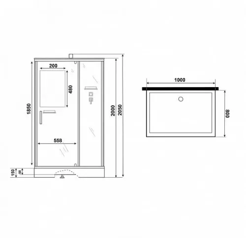 Душевая кабина NIAGARA Standart ST100/80/15Q/BL/BK