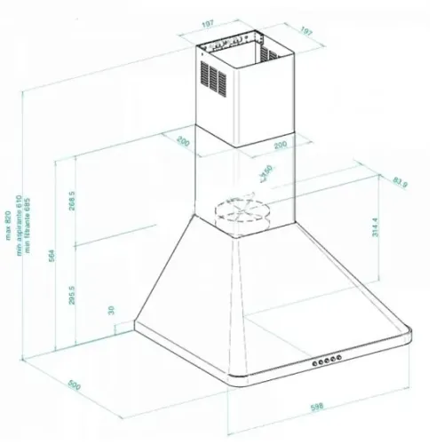 Вытяжка HOTPOINT-ARISTON hnp 6.5 cm x/ha