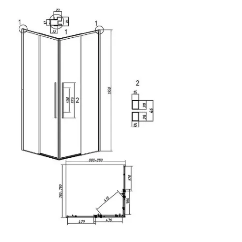 Душевое ограждение GROSSMAN 300.K33.01.9080.10.02 хром