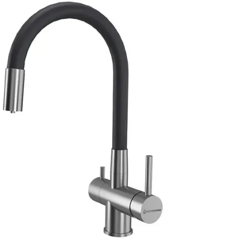 Смеситель KUCHENSTERN FLEX-FS 413SS40 нержавеющая сталь