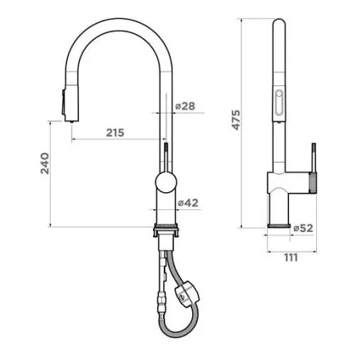Смеситель OMOIKIRI Tahara-SB LG (4994528)