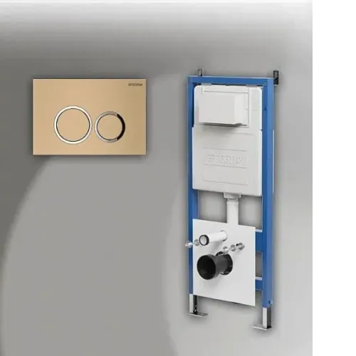 Комплект GROSSMAN инсталляция 900.K31.01.000 + клавиша смыва 700.K31.01.310.310 золото матовый