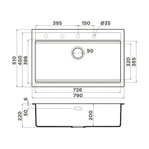 Кухонная мойка OMOIKIRI Kitagawa 79-LB-WH (4993997)
