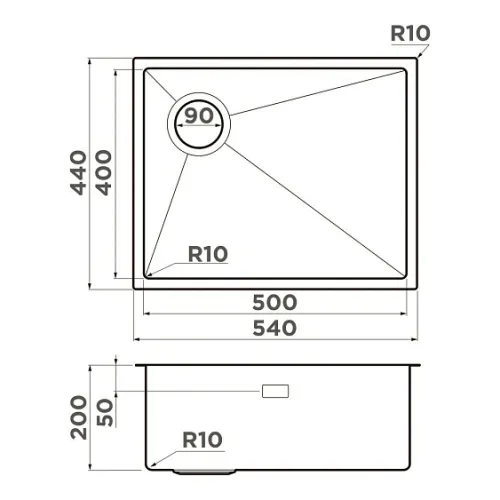 Кухонная мойка OMOIKIRI Taki 54-U/IF-L Side SF GM (4997581)