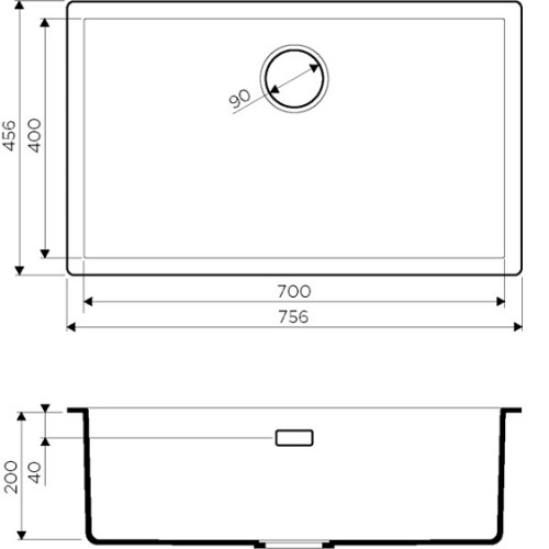 Кухонная мойка OMOIKIRI Yamakawa 75-U/I-CN canyon (4997030)