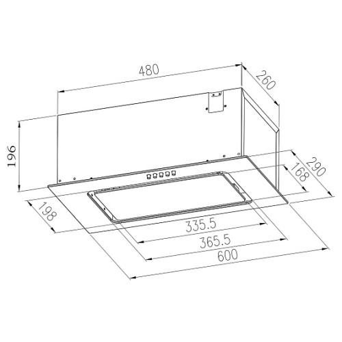 Вытяжка MEFERI INBOX60BK GLASS ULTRA