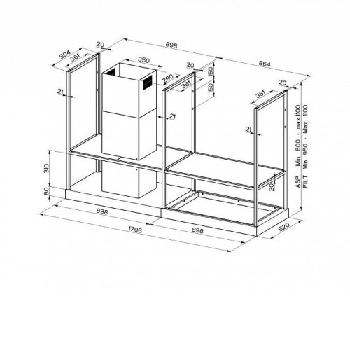 Вытяжка FABER T-SHELF EV8 BK MATT A180