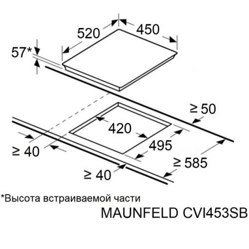 Варочная поверхность MAUNFELD CVI453SBWHA Inverter