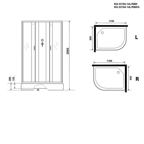 Душевая кабина NIAGARA NG-33194-14LBK