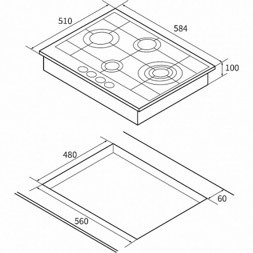 Варочная поверхность HIBERG VM 6245 W