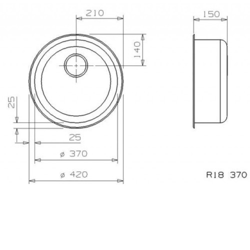 Кухонная мойка REGINOX r18 370 lux okg (c/box)