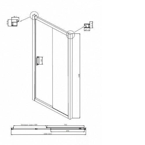 Шторка для ванны AMBASSADOR Bath Screens 16041105