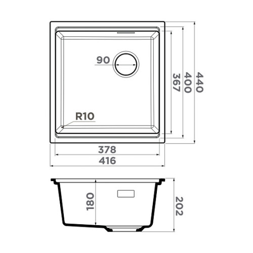 Кухонная мойка OMOIKIRI Yoru 42-U-BL (4997338)
