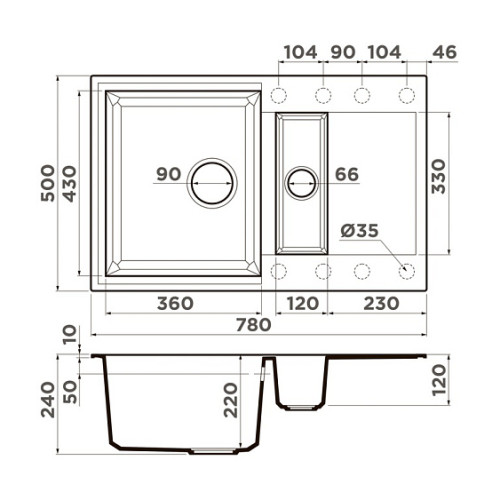 Кухонная мойка OMOIKIRI Sakaime 78-2-GR (4993559)