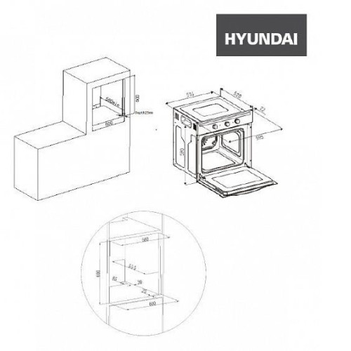 Духовой шкаф HYUNDAI HEO 6636 BE