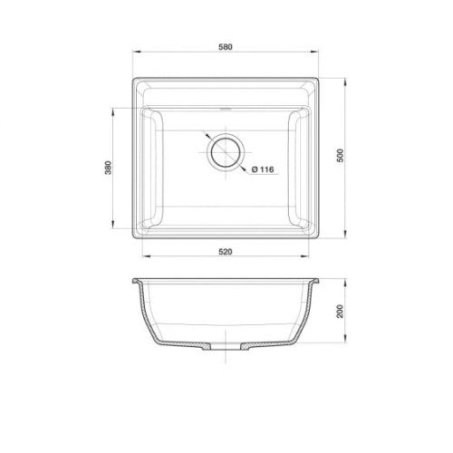 Кухонная мойка GRANFEST GF-V-580 черный