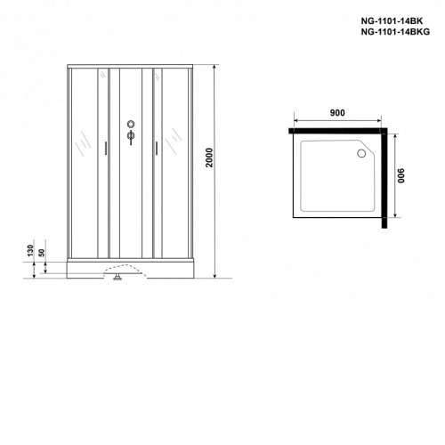 Душевая кабина NIAGARA NG-1101-14BK