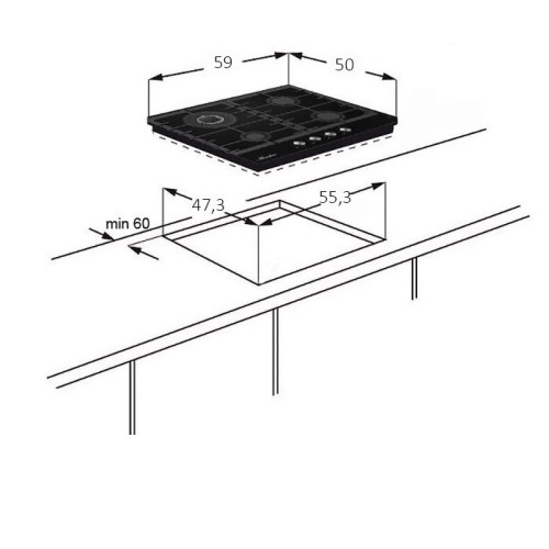 Варочная панель Monsher MKFG 60 G-GFT