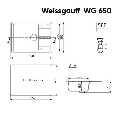 Кухонная мойка WEISSGAUFF WG 65003 Sand