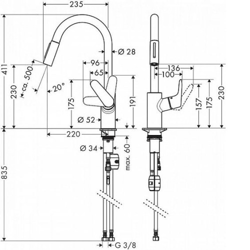 Смеситель HANSGROHE Focus 31815000 хром