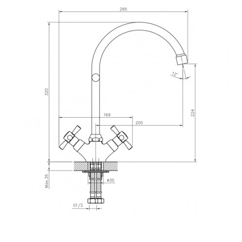 Смеситель DECOROOM DR51028 черный/хром