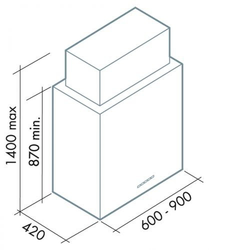 Вытяжка FALMEC LAGUNA IS STEEL 90 (корпус без стекла, островная, сталь) CLD