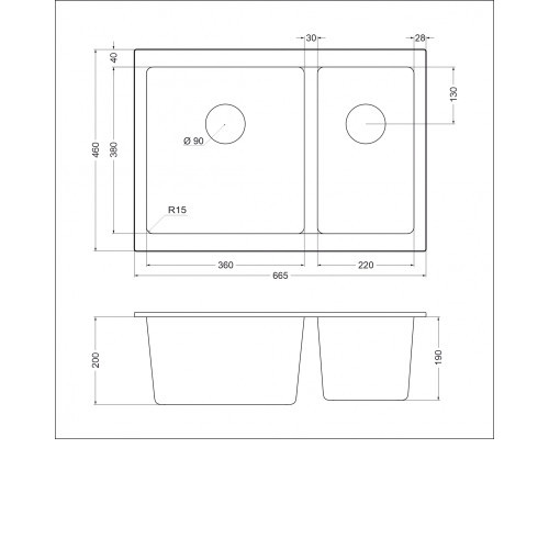 Кухонная мойка EMAR EMQ-2665.PL опал