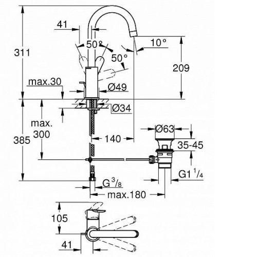 Смеситель GROHE BauEdge 23760000
