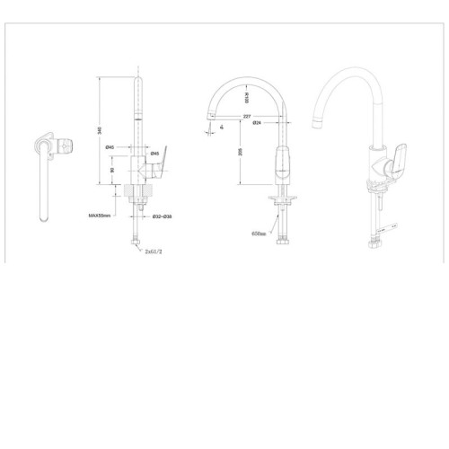 Смеситель BRAVAT Rhein F7429564CP-ENG