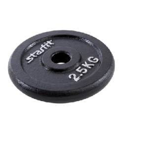 Диск чугунный Starfit BB-204 2,5 кг d=26 мм черный Диск чугунный Starfit BB-204 2,5 кг d=26 мм черный