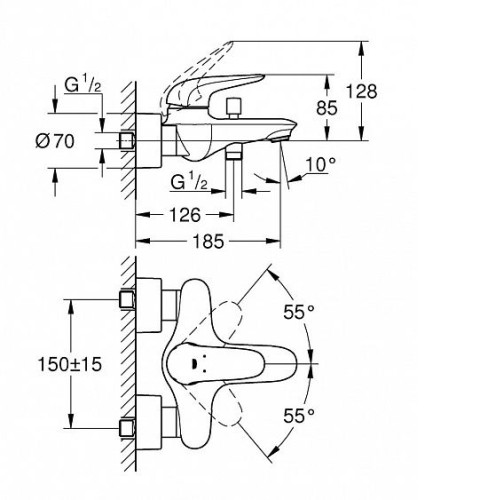 Смеситель GROHE Eurostyle 23726003 хром
