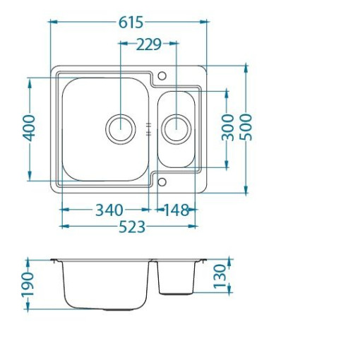 Кухонная мойка ALVEUS Maxim 50 SAT-90 1089612 (в комплекте с сифоном 1130555)
