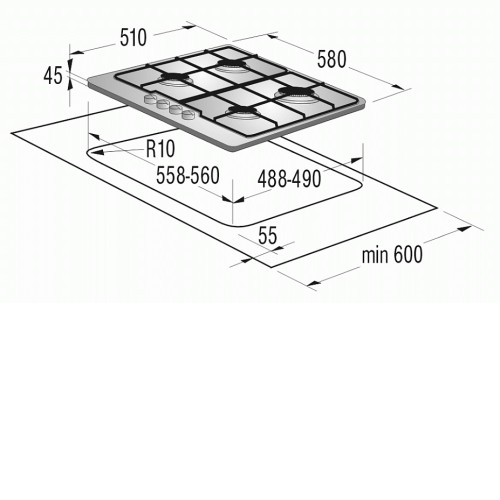 Варочная поверхность GORENJE g 6n40 zbx